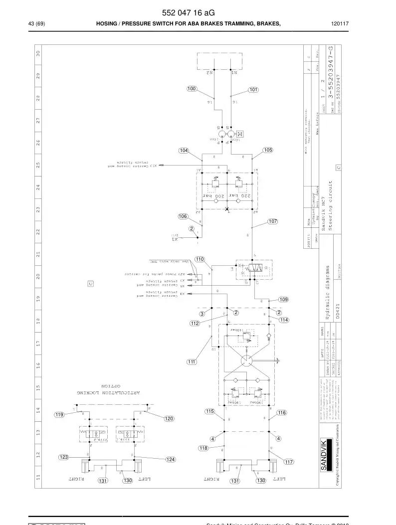 55204716h 552 047 16h Hosing Set - Sandvik Technical Drawing