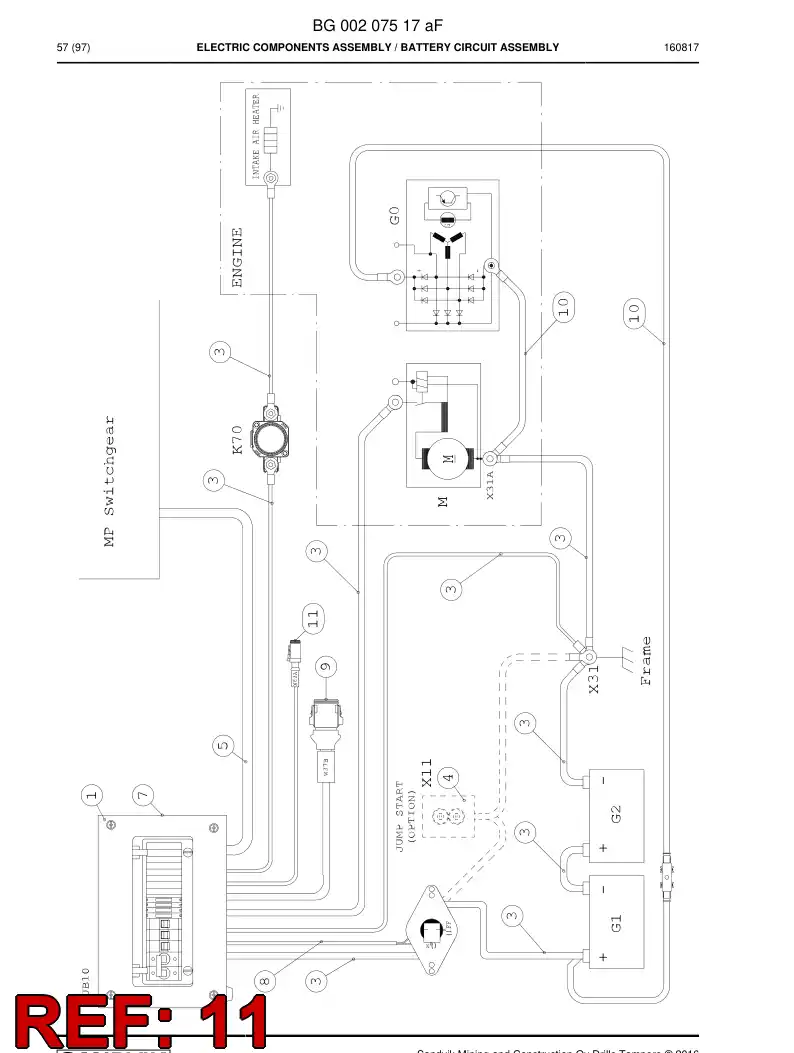 55204721b 552 047 21b Wiring Harness Assembly - Sandvik Technical Drawing