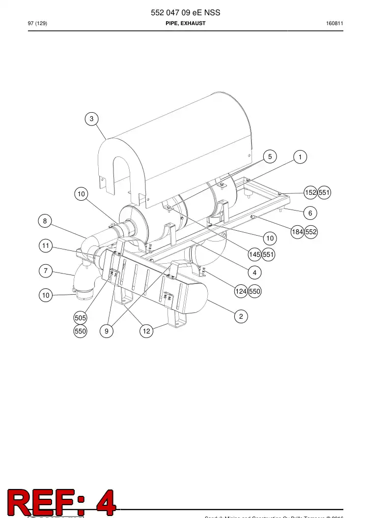 55204723b 552 047 23b Bracket - Sandvik Technical Drawing