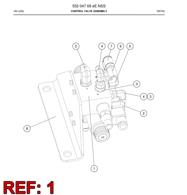 55204727c 552 047 27c Valve Assembly - Sandvik Technical Drawing