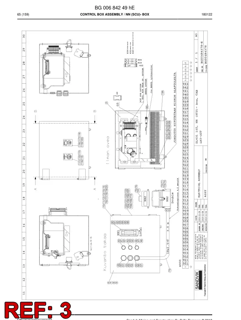55204760a 552 047 60a Label, Wiring - Sandvik Technical Drawing