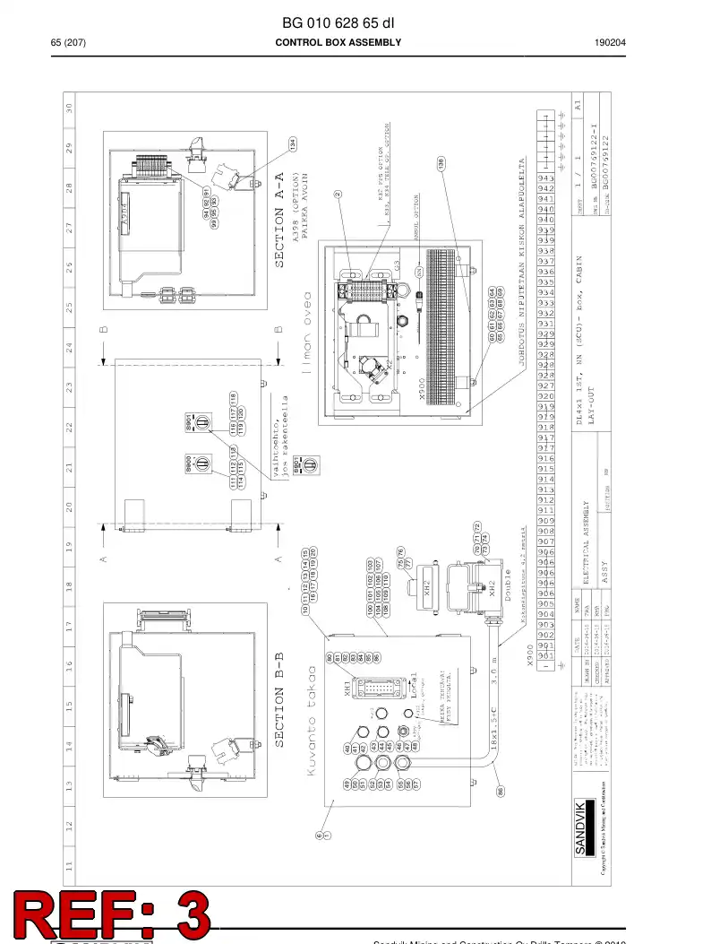 55204760b 552 047 60b ETIQUETA, CABLE - Sandvik Technical Drawing