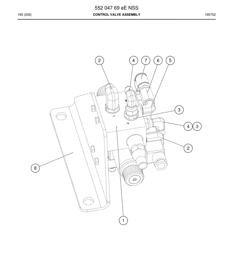 55204769e 552 047 69e Control Valve Assembly - Sandvik Technical Drawing