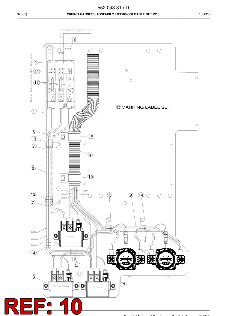 55204770a 552 047 70a Marking label set - Sandvik Technical Drawing