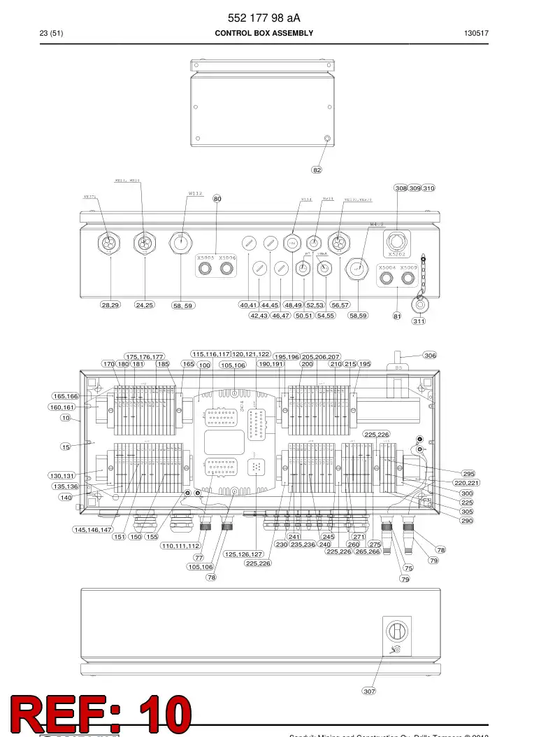 55204810 552 048 10 Enclosure, Steel - Sandvik Technical Drawing
