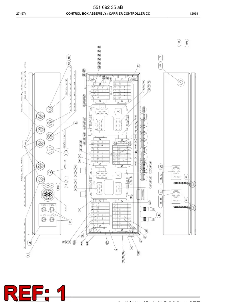 55204811 552 048 11 Enclosure, Steel - Sandvik Technical Drawing