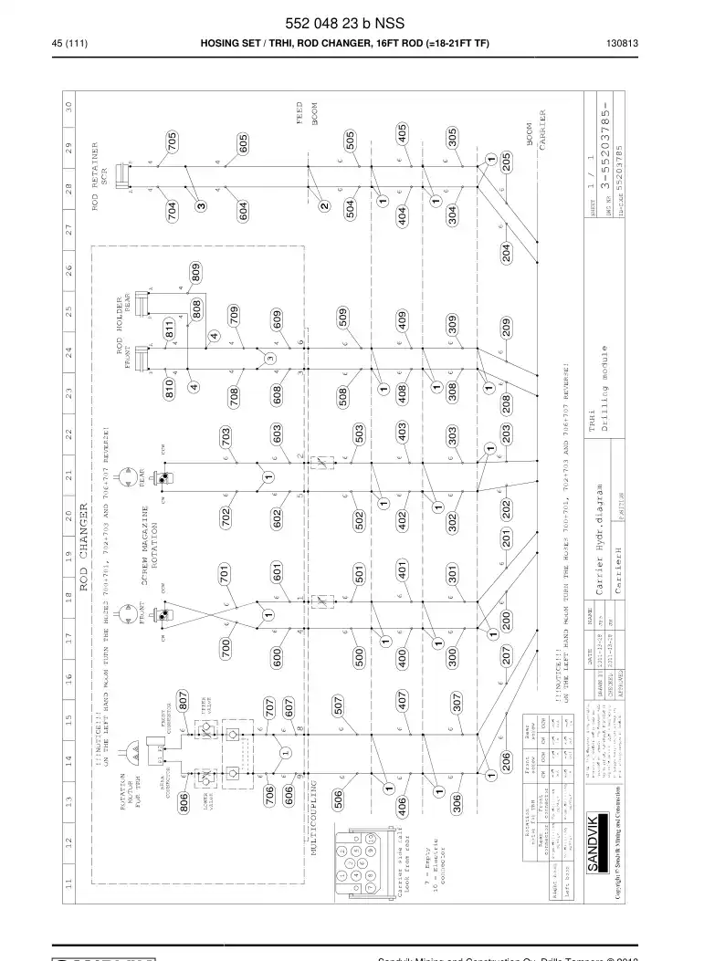 55204823b 552 048 23b Hosing Set - Sandvik Technical Drawing
