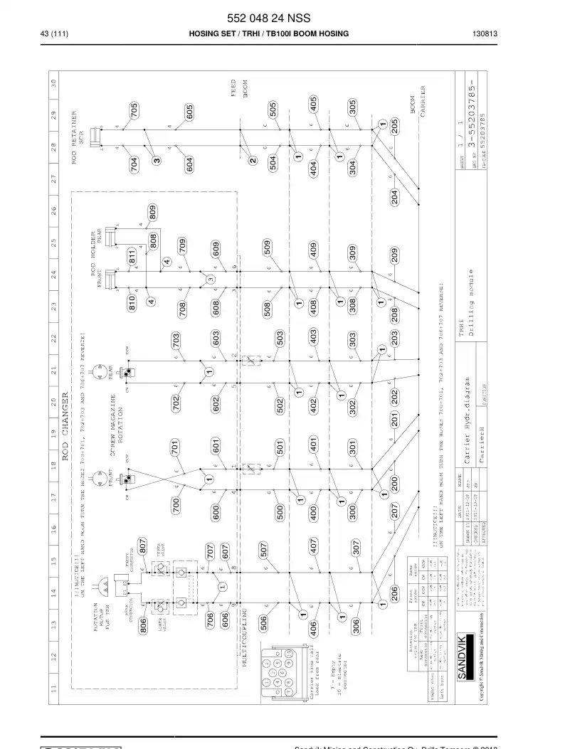 55204824 552 048 24 Hosing Set - Sandvik Technical Drawing