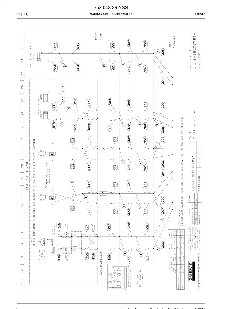55204826 552 048 26 Hosing Set - Sandvik Technical Drawing