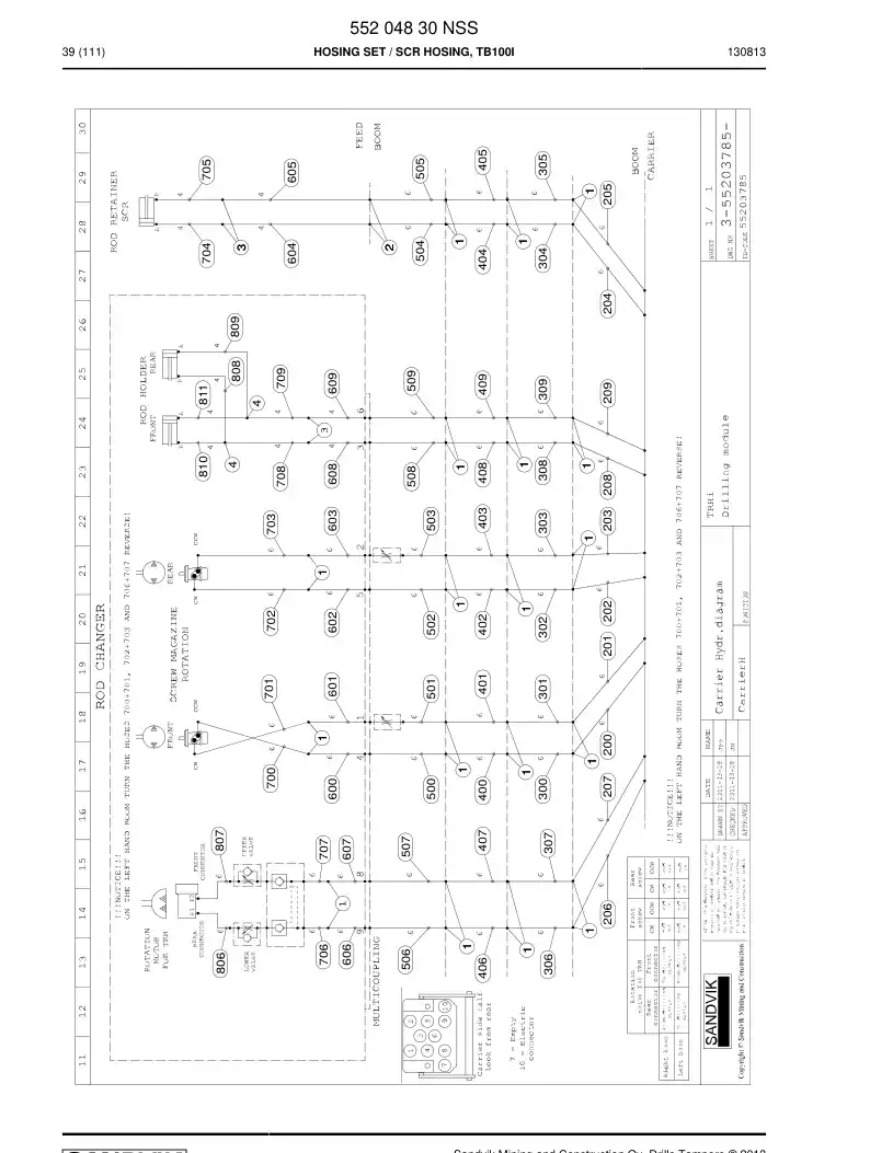 55204830 552 048 30 Hosing Set - Sandvik Technical Drawing