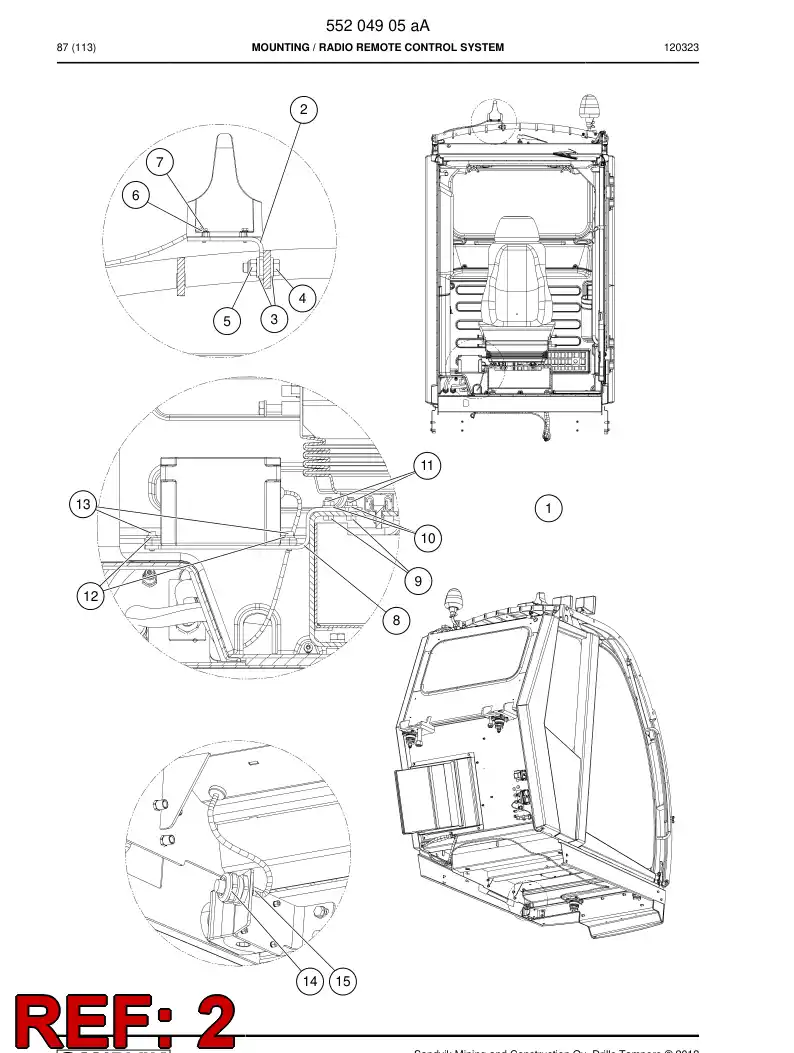 55204909 552 049 09 Bracket - Sandvik Technical Drawing