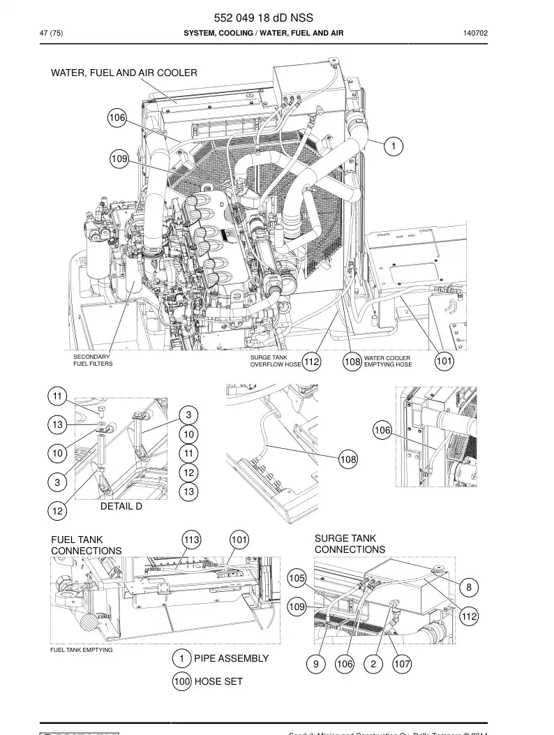 55204918d 552 049 18d System, Cooling - Sandvik Technical Drawing