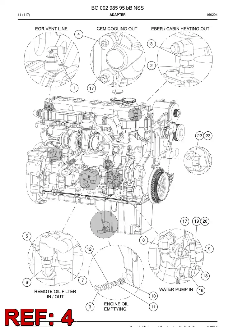 55205016 552 050 16 Straight thread adapter - Sandvik Technical Drawing