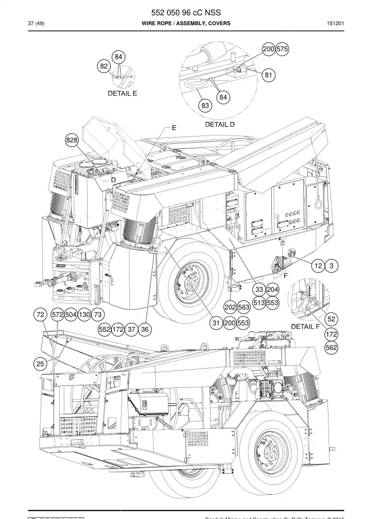 55205096c 552 050 96c Wire Rope - Sandvik Technical Drawing
