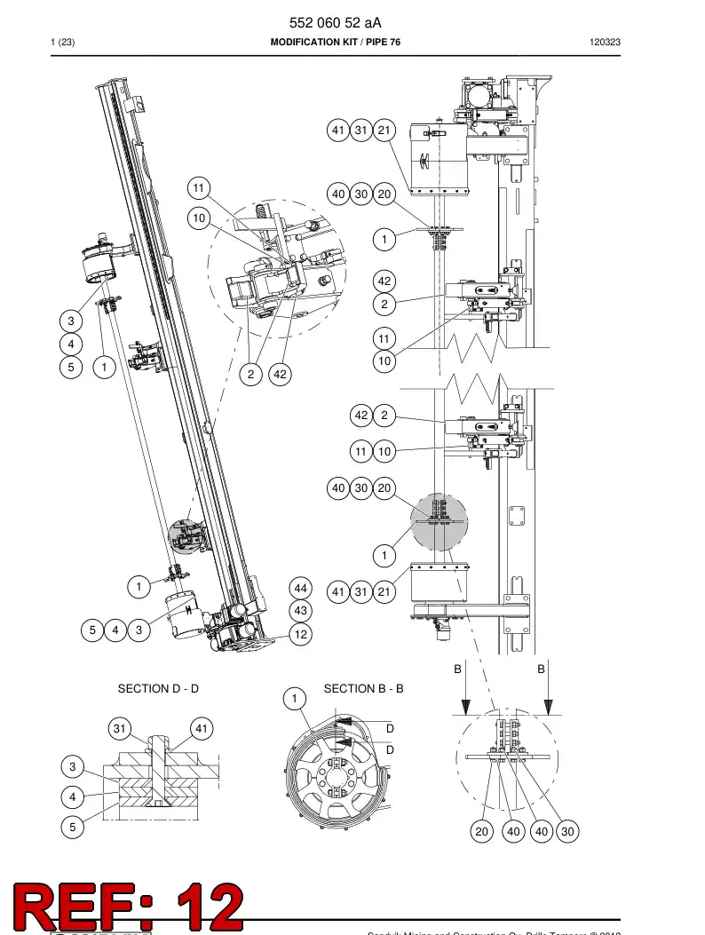 55205271 552 052 71 Friction disc - Sandvik Technical Drawing