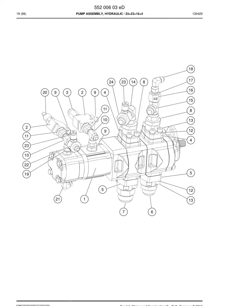 55205296 552 052 96 Coupling - Sandvik Technical Drawing