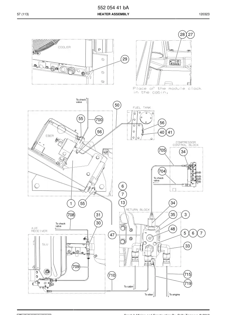 55205441b 552 054 41b HEATER ASSEMBLY - Sandvik Technical Drawing
