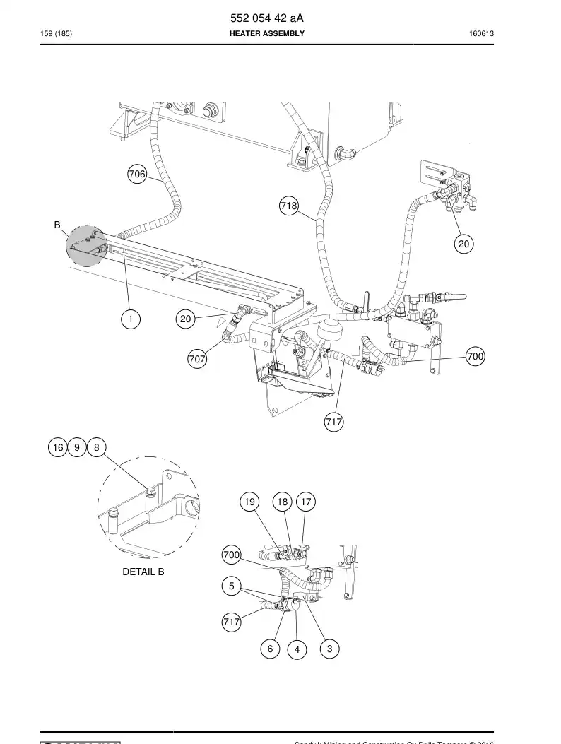 55205442a 552 054 42a Heater Assembly - Sandvik Technical Drawing