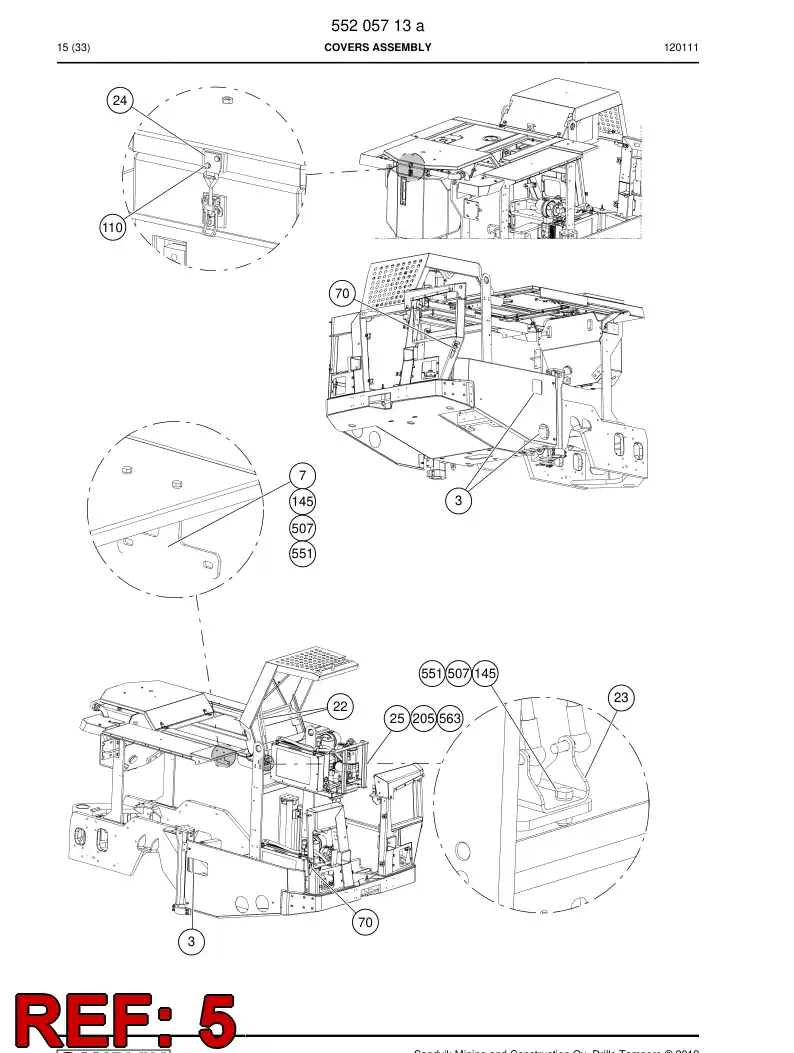 55205447 552 054 47 Cover plate - Sandvik Technical Drawing
