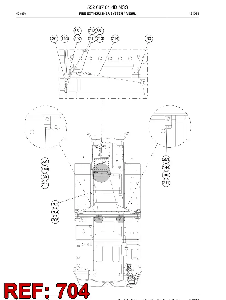 55205455a 552 054 55a Bushing, Rubber - Sandvik Technical Drawing