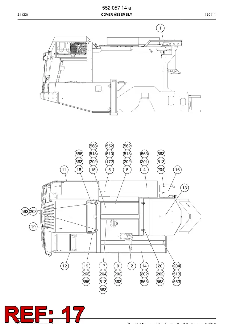 55205469 552 054 69 Supporting block assembly - Sandvik Technical Drawing
