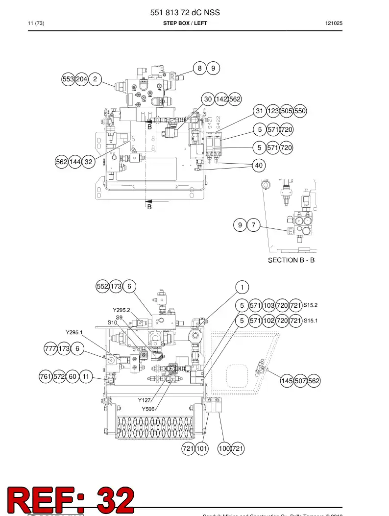 55205474 552 054 74 Bracket - Sandvik Technical Drawing