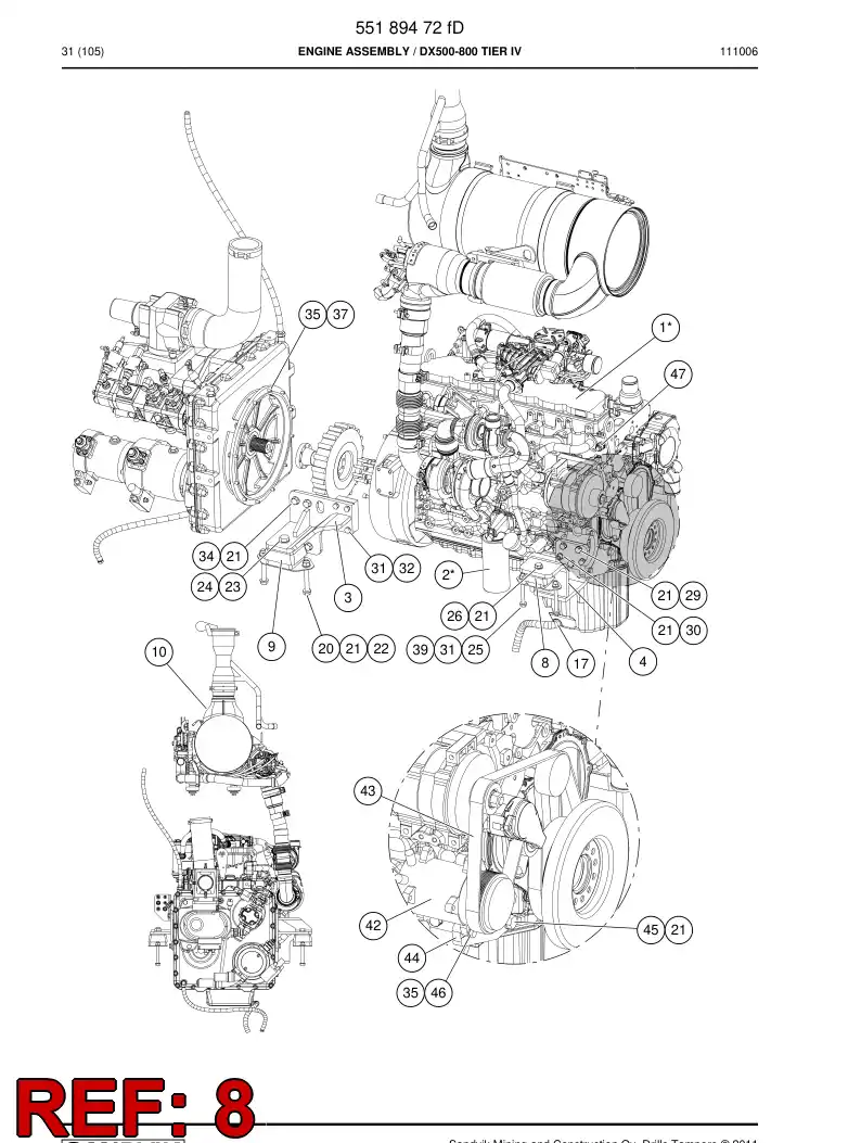 55205489 552 054 89 Damper - Sandvik Technical Drawing