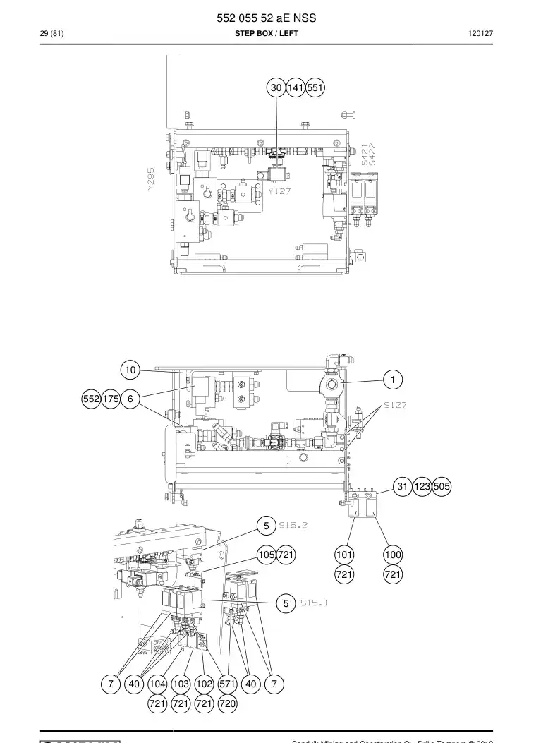 55205552a 552 055 52a Step box - Sandvik Technical Drawing