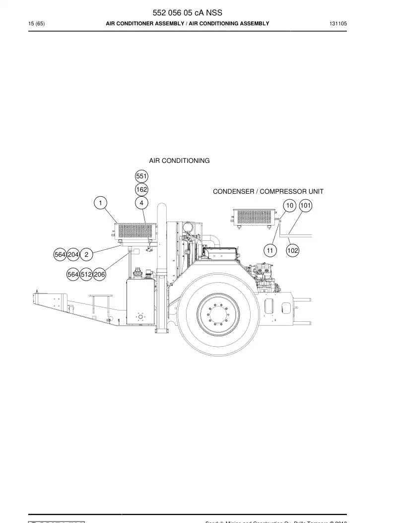 55205605c 552 056 05c Air Conditioner Assembly - Sandvik Technical Drawing