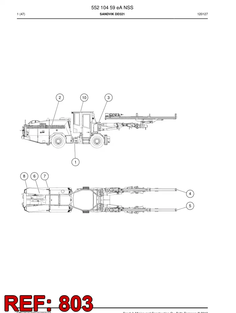 55205606b 552 056 06b Hosing - Sandvik Technical Drawing