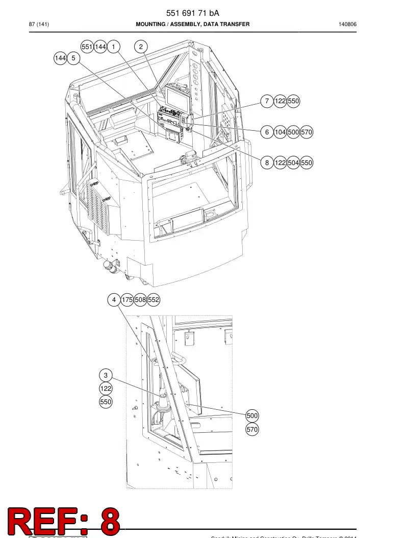 55205660 552 056 60 Plate, Mounting - Sandvik Technical Drawing