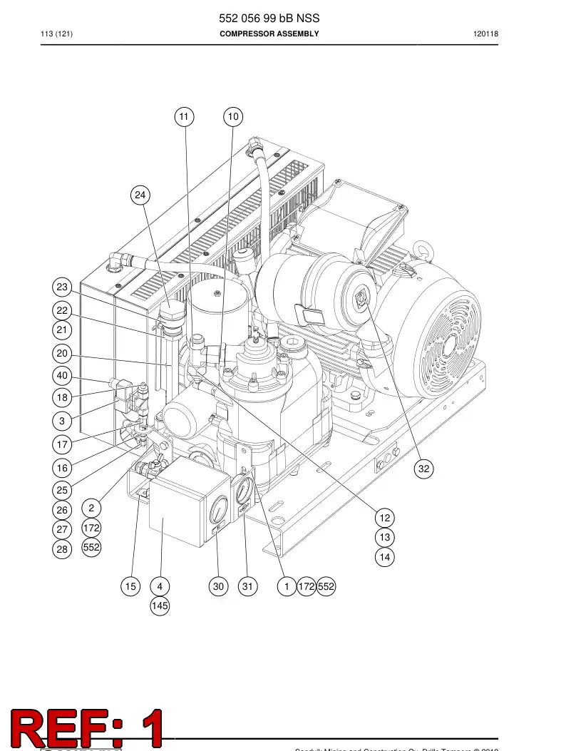 55205698 552 056 98 Plate, Mounting - Sandvik Technical Drawing