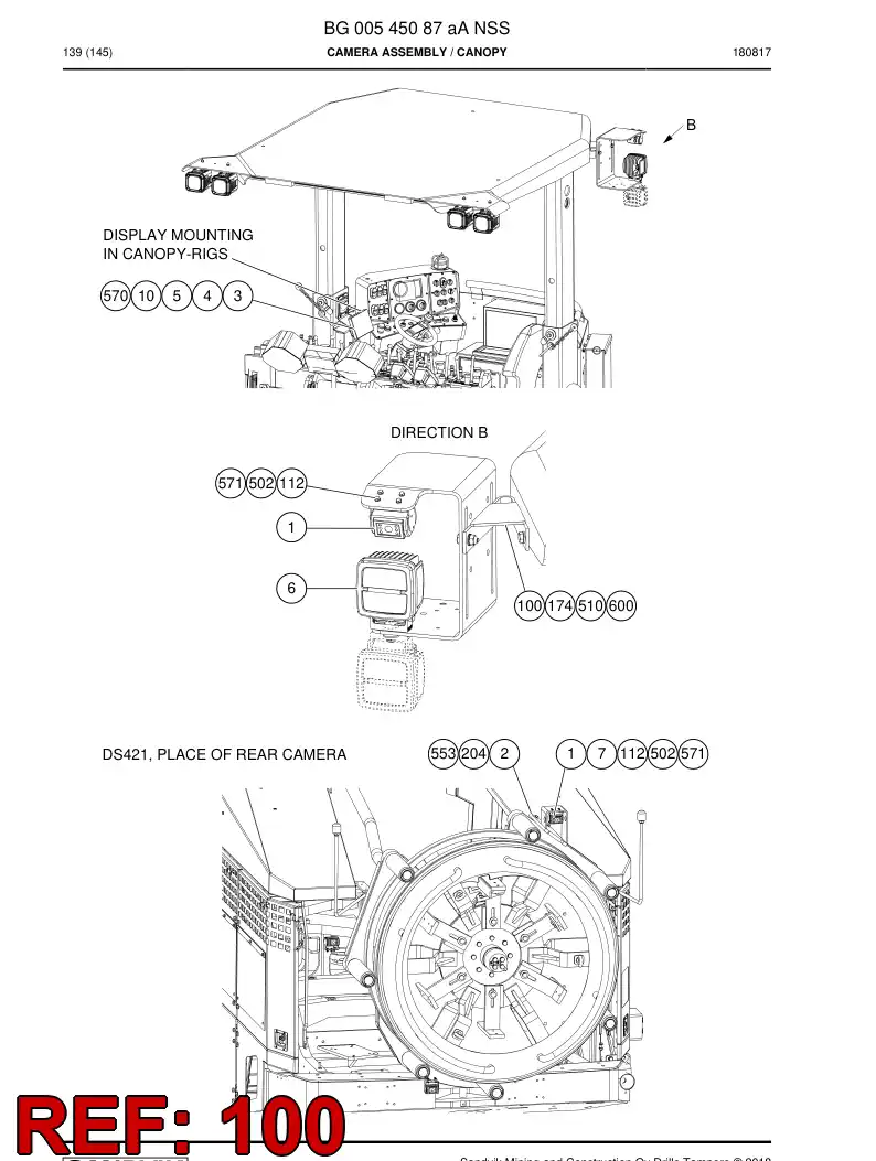 55205810 552 058 10 Bracket - Sandvik Technical Drawing