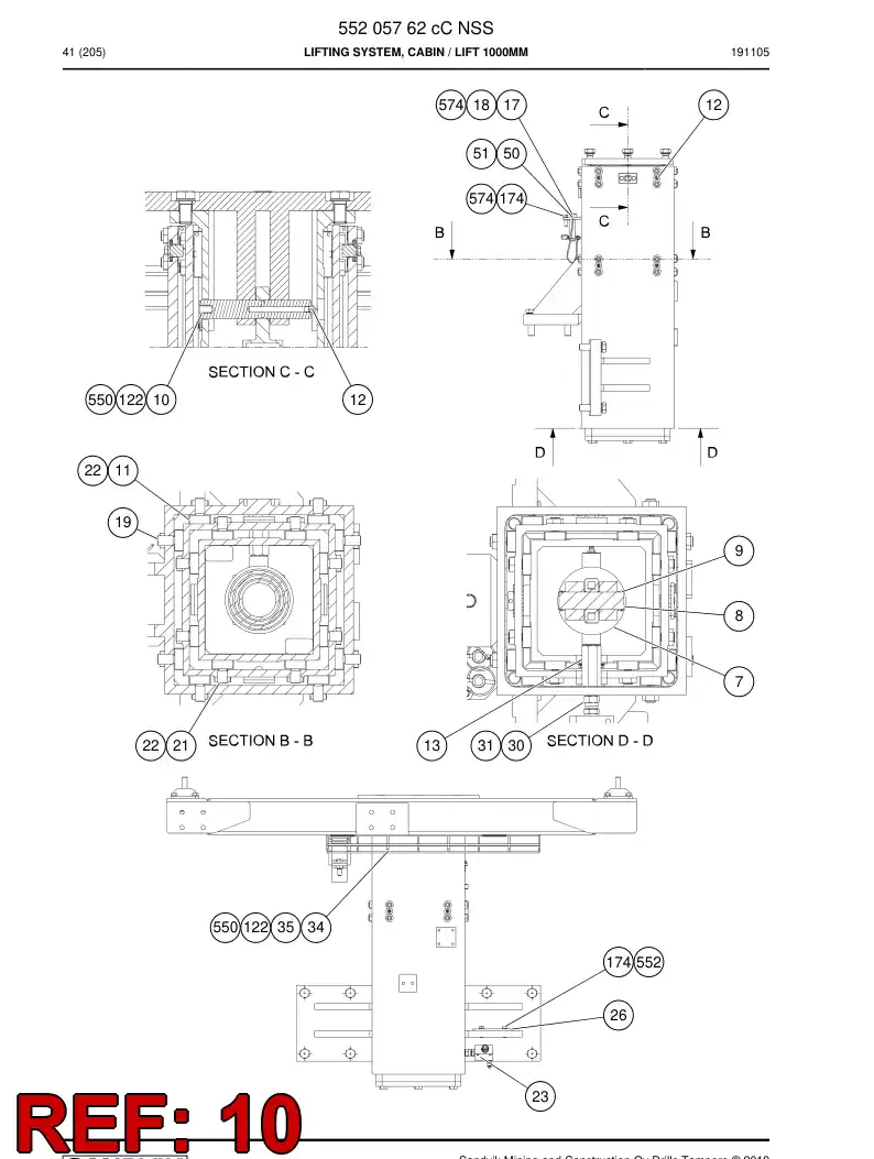 55205812 552 058 12 Shaft - Sandvik Technical Drawing