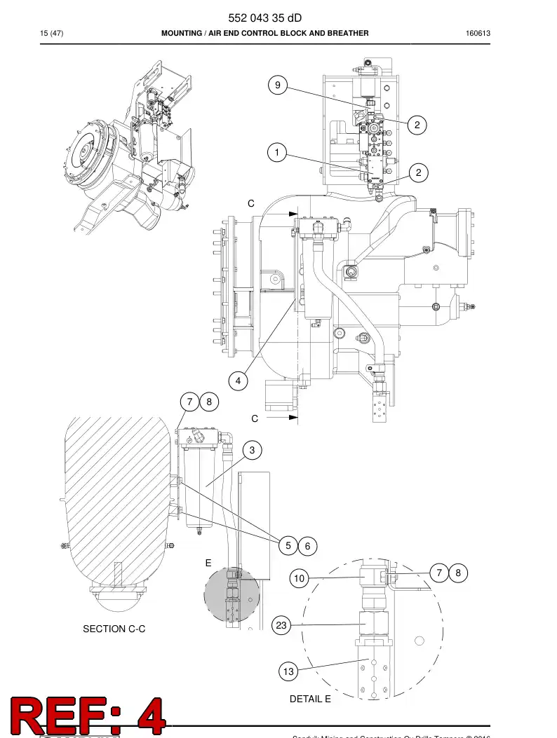55205829b 552 058 29b Bracket - Sandvik Technical Drawing