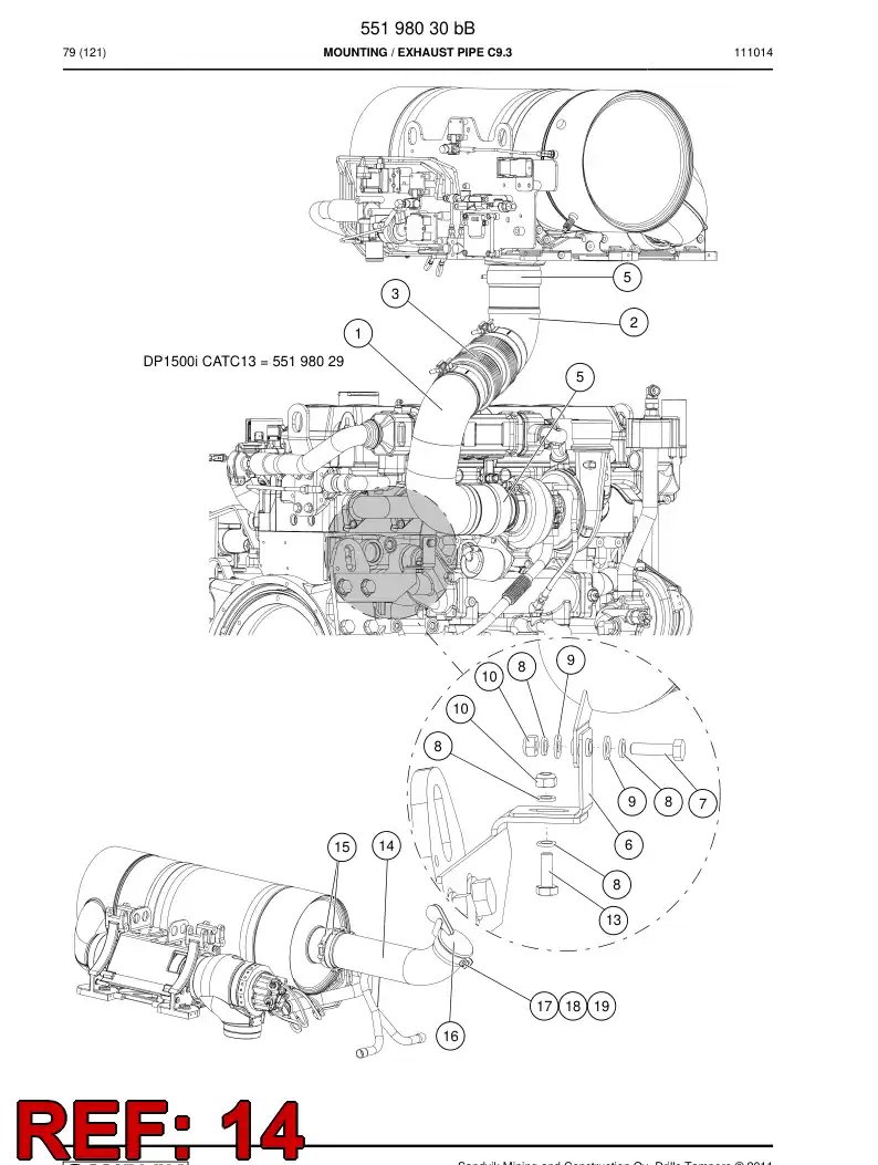55205841 552 058 41 EJECTOR - Sandvik Technical Drawing