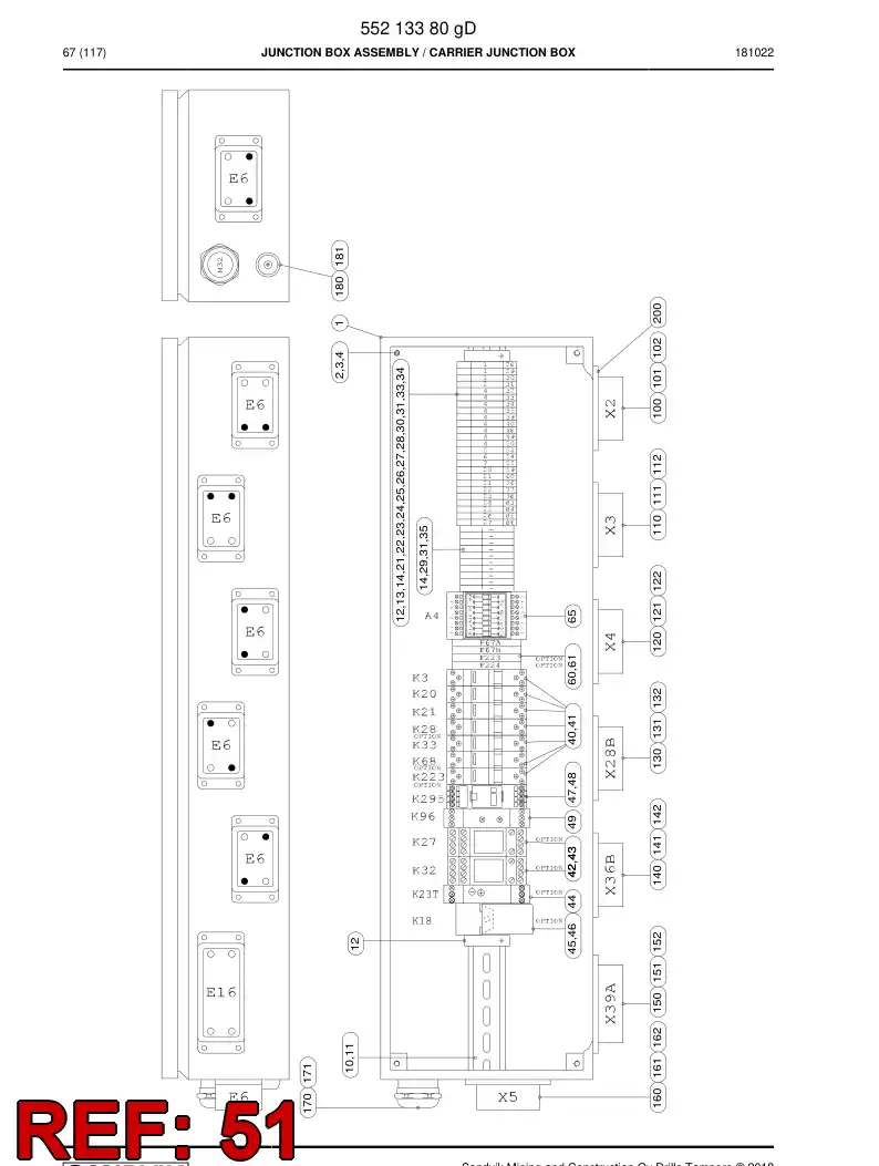 55205888b 552 058 88b Relay - Sandvik Technical Drawing