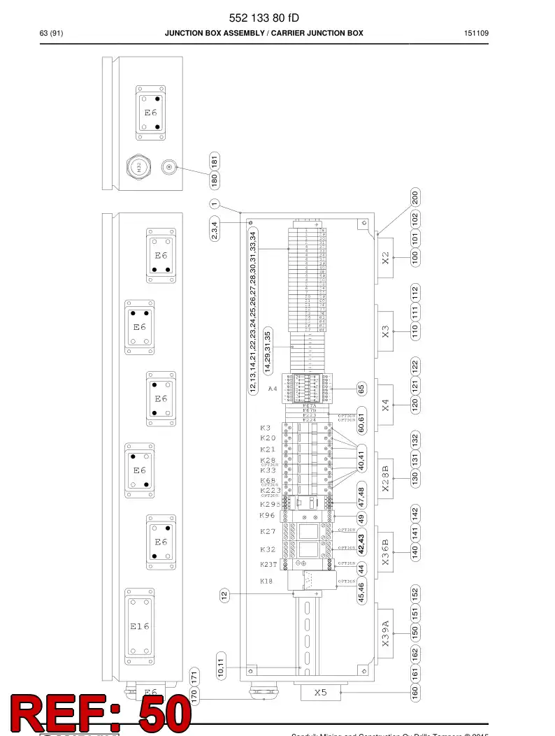 55205889 552 058 89 Socket, Relay - Sandvik Technical Drawing