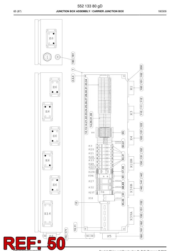 55205889a 552 058 89a Socket, Relay - Sandvik Technical Drawing