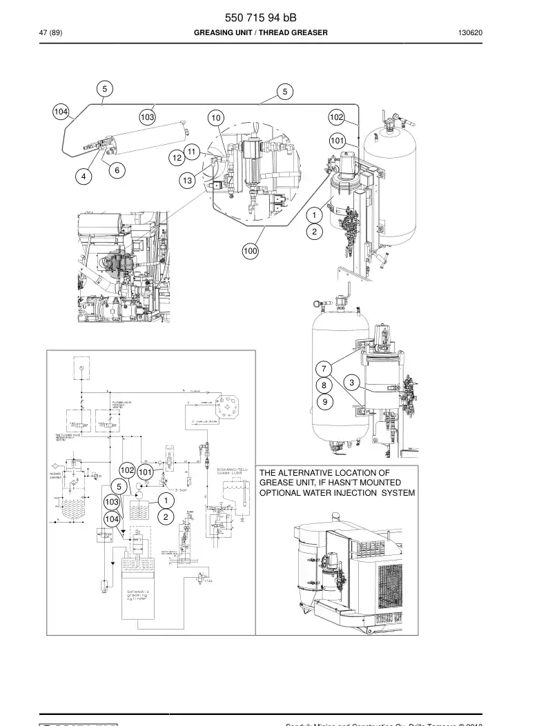55206091b 552 060 91b Hose Set - Sandvik Technical Drawing