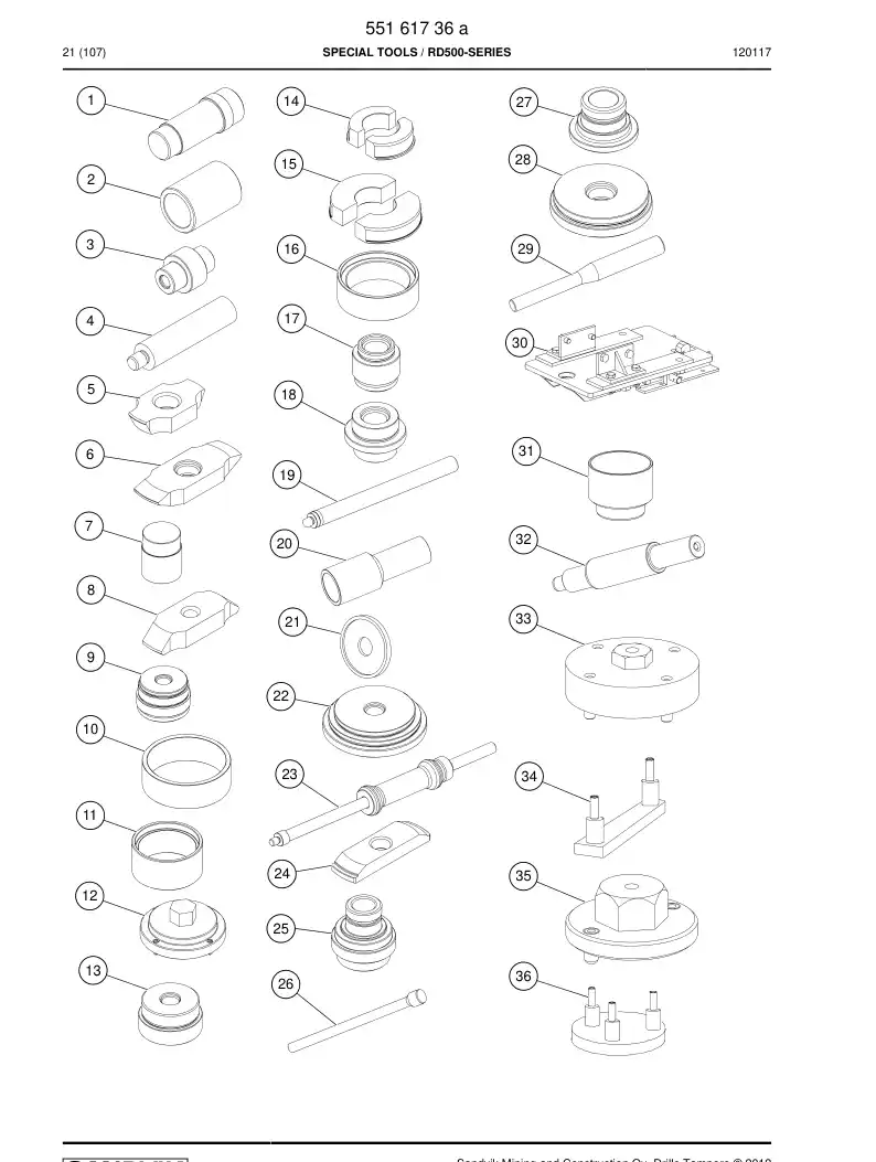 55206133 552 061 33 Spanner, Ring - Sandvik Technical Drawing
