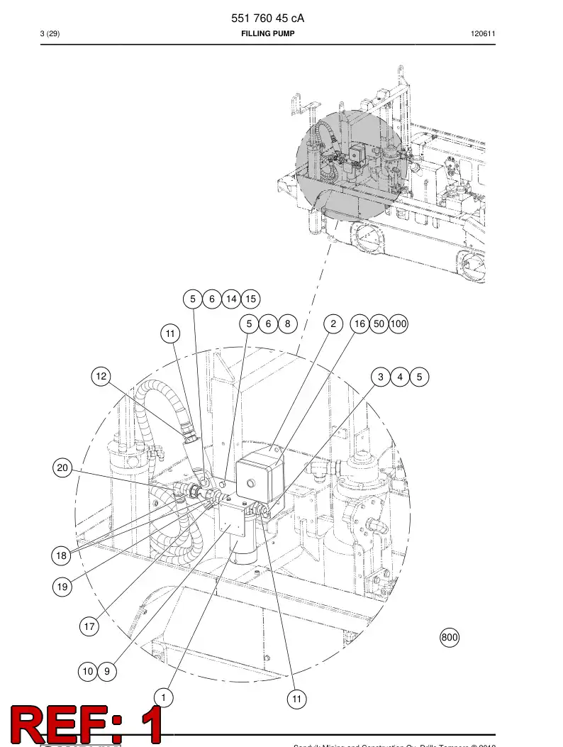 55206137 552 061 37 Pump unit - Sandvik Technical Drawing