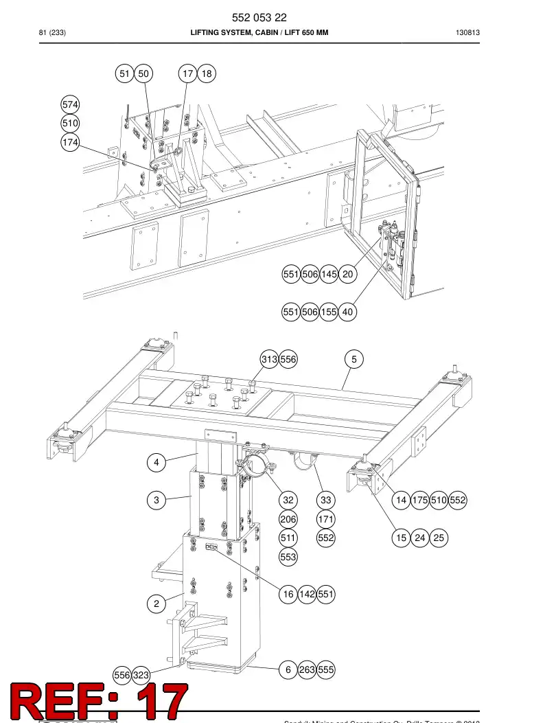 55206176 552 061 76 Pin - Sandvik Technical Drawing
