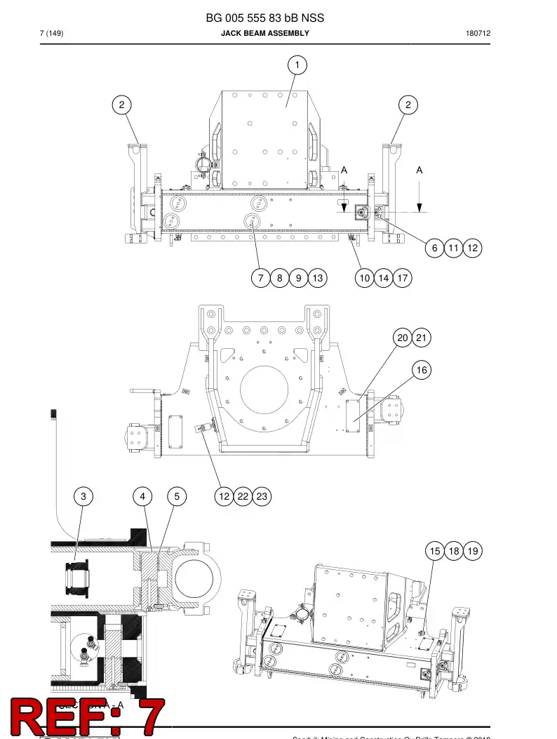 55206192 552 061 92 Slide piece - Sandvik Technical Drawing