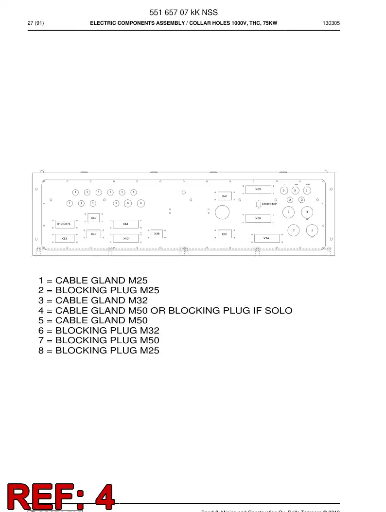 55206206 552 062 06 Gland, Cable, Metallic - Sandvik Technical Drawing