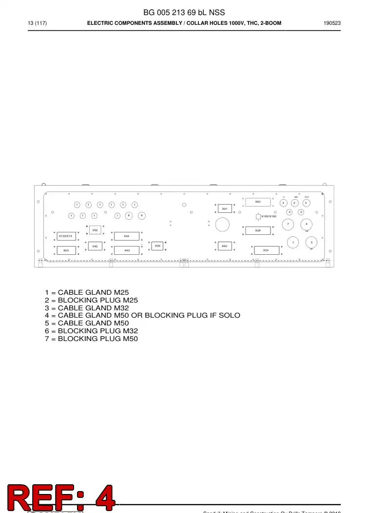 55206206b 552 062 06b Gland, Cable, Metallic - Sandvik Technical Drawing