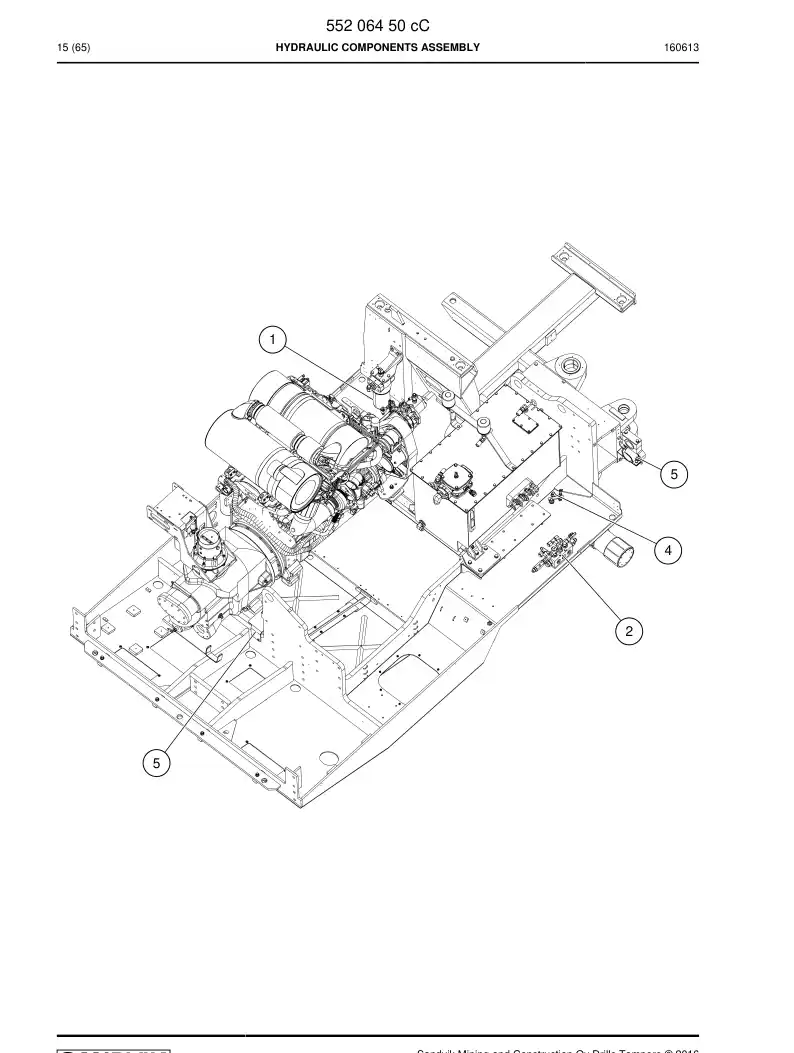55206450c 552 064 50c Hydraulic Components Assembly - Sandvik Technical Drawing