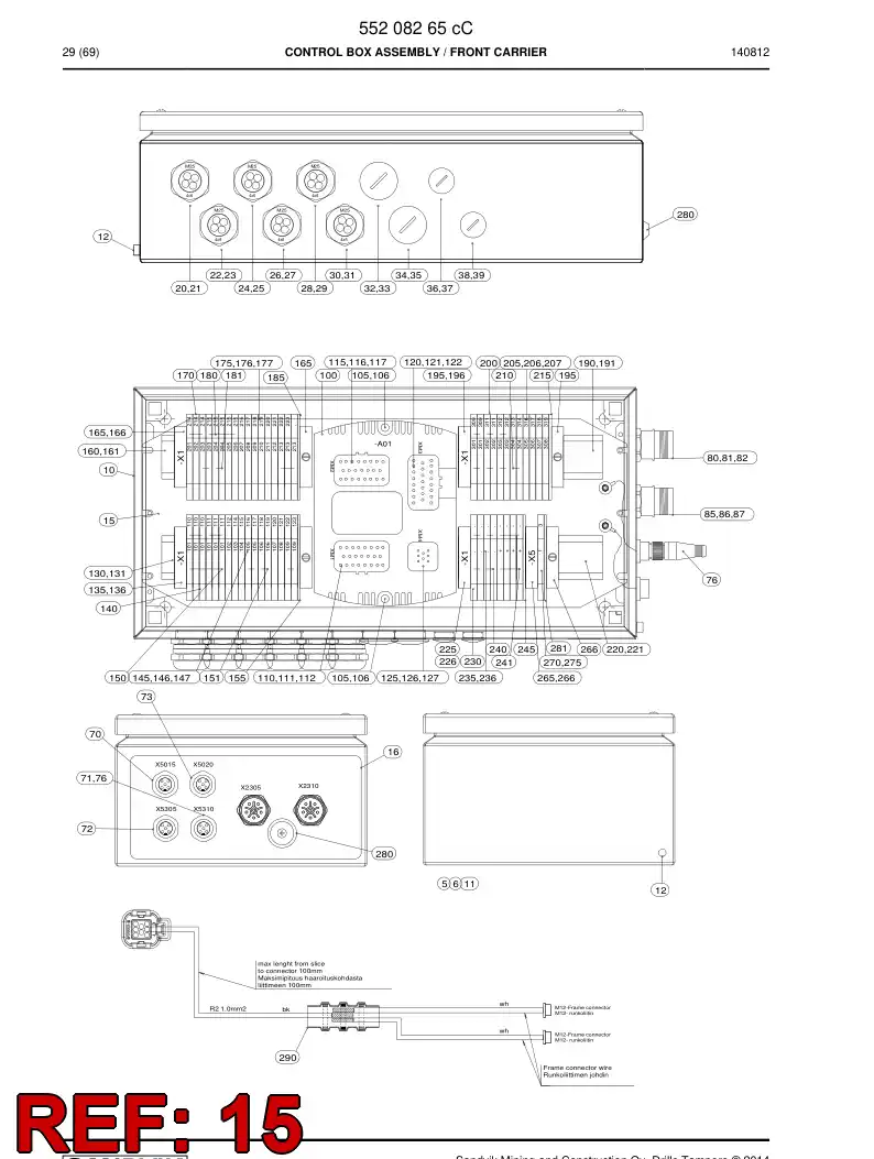 55206461a 552 064 61a Plate, Mounting - Sandvik Technical Drawing