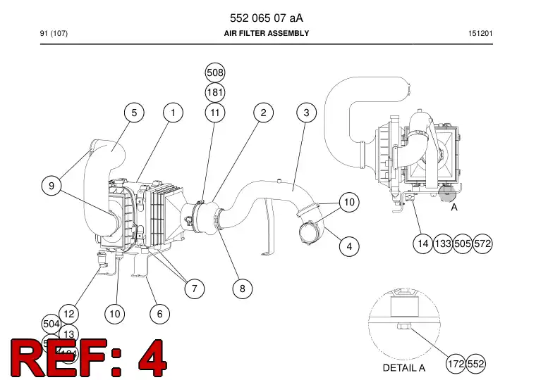 55206500 552 065 00 Elbow, Air Hose - Sandvik Technical Drawing
