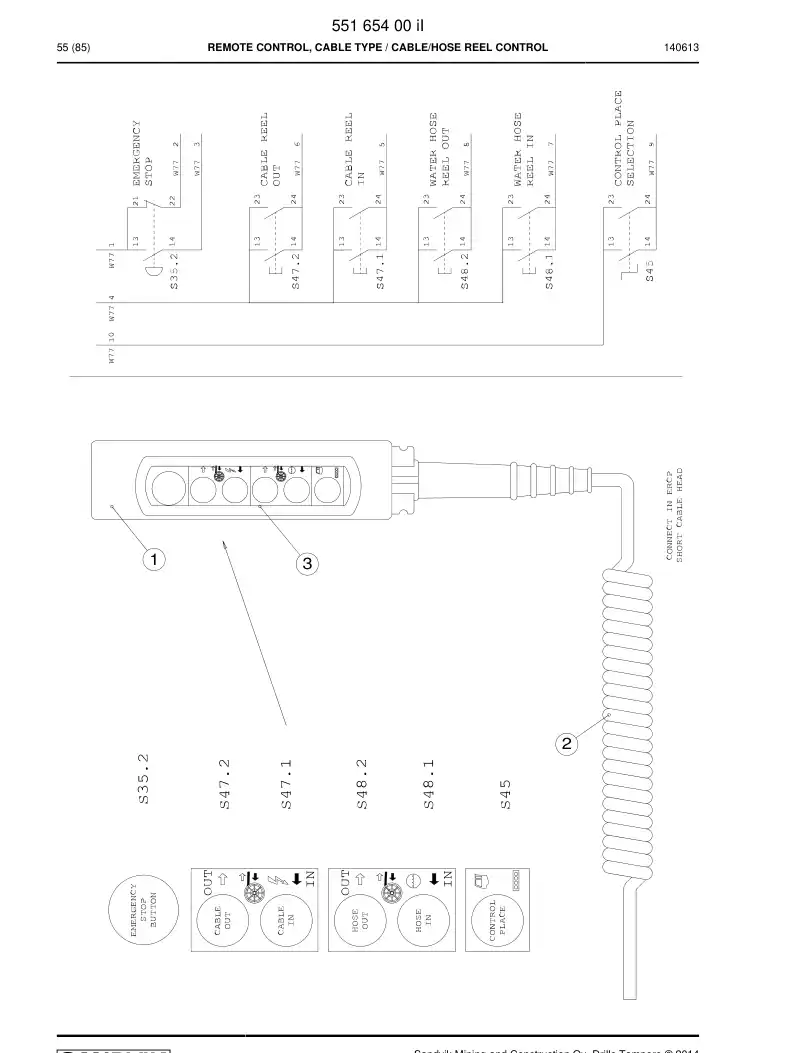 552 065 08 Push button - drawing